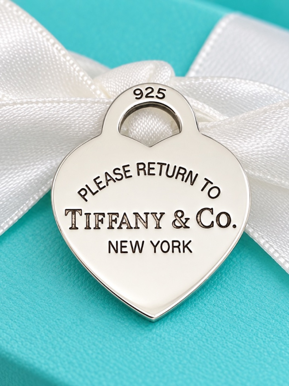 Tiffany & Co. Return to Tiffany Heart Tag Charm 925 Sterling Silver 25mm NICE!